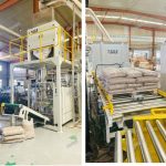 15KG Ξύλινα pellets ζύγισης πλήρωσης σακουλών Η γραμμή Palletizing είναι έτοιμη για παράδοση